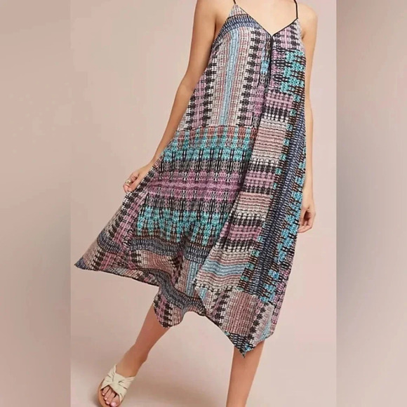 Akemi + Kin Anthropologie Riviera Tasseled Midi Cotton Dress Sz S - Picture 3 of 13